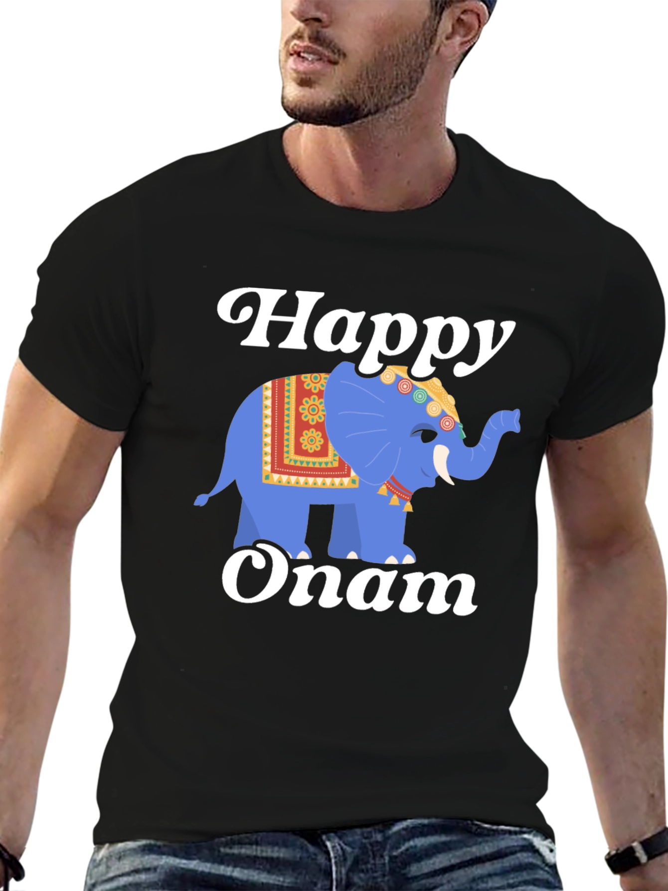 Happy Onam Elephant Graphic Tee