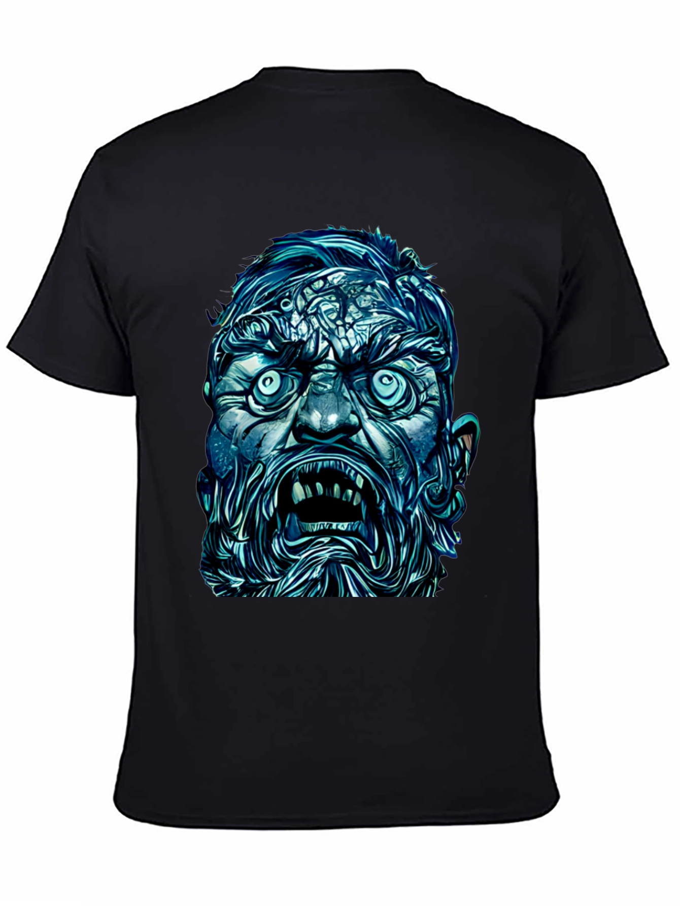 Monster Face Graphic Tee - Bold Black T-Shirt