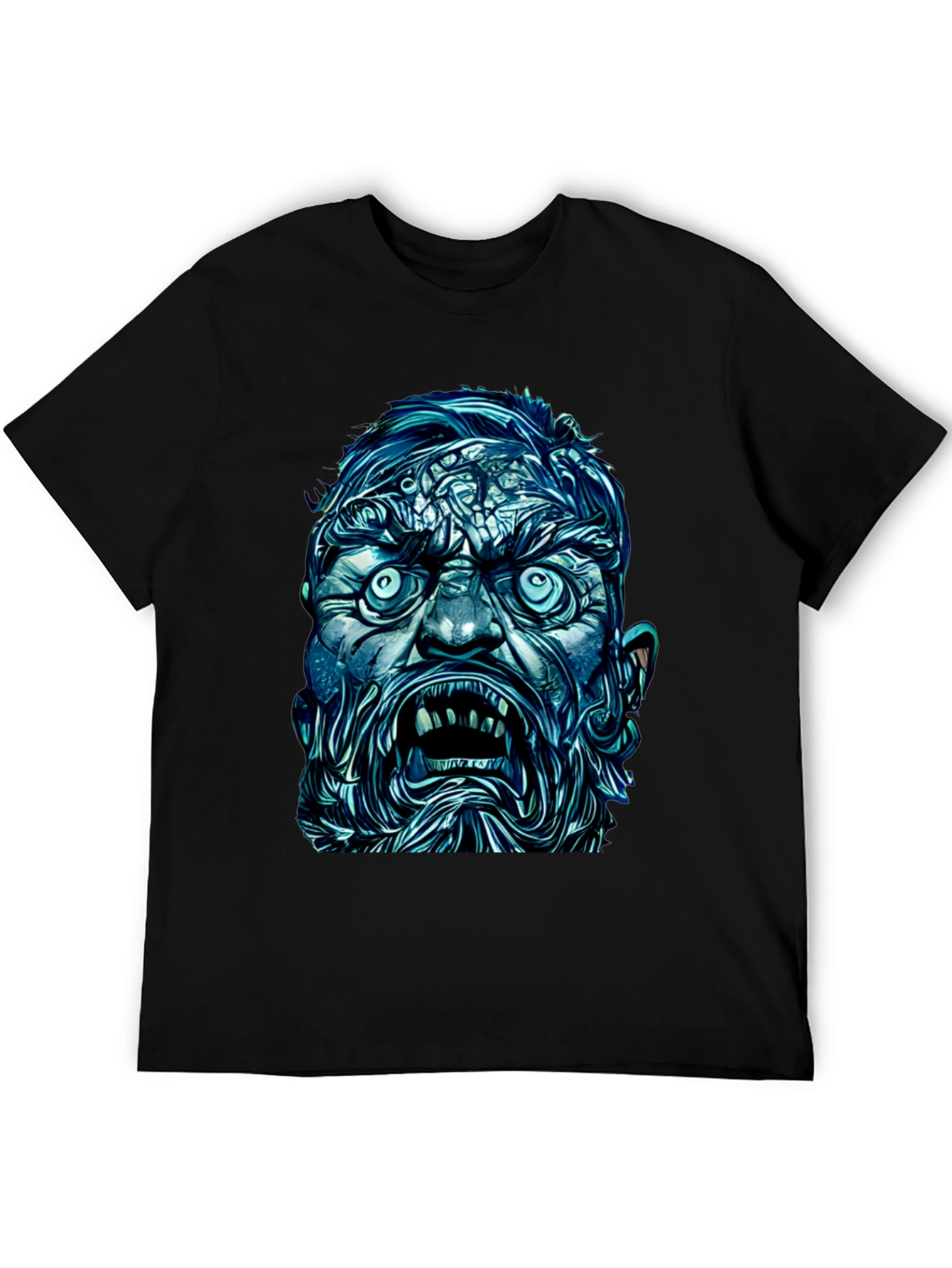 Monster Face Graphic Tee - Bold Black T-Shirt