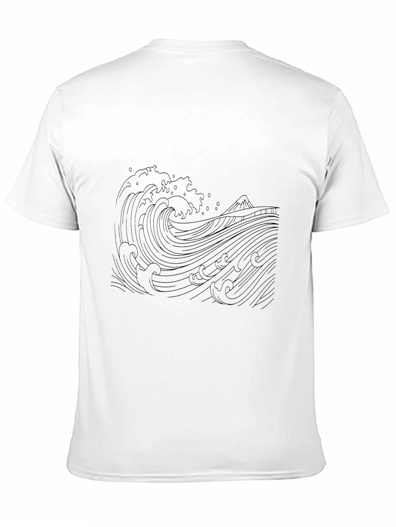 Mens Black Wave Graphic Tee - Classic Style