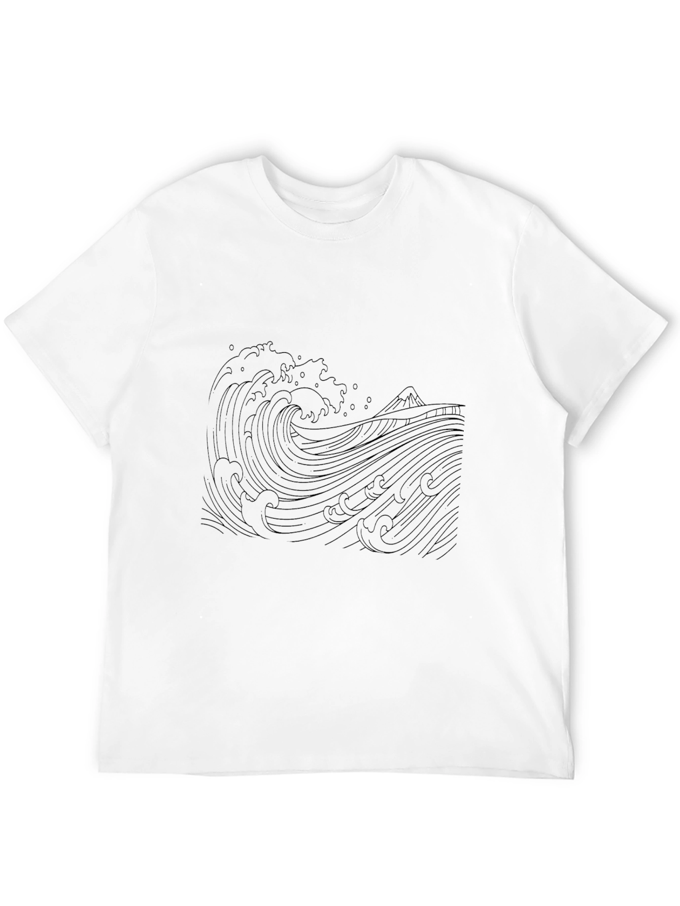 Mens Black Wave Graphic Tee - Classic Style