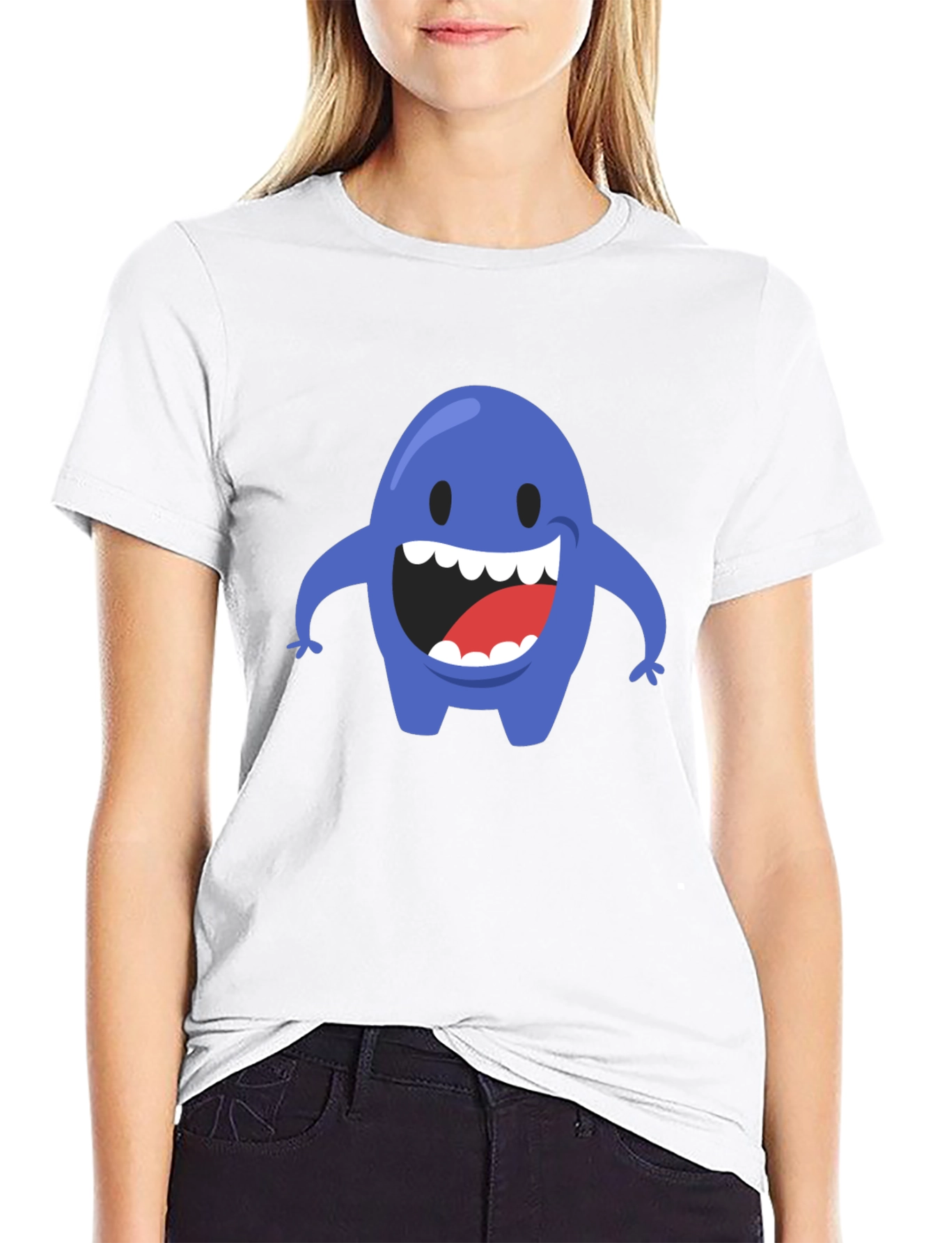 Blue Monster Graphic T-Shirt - Mens Black Tee