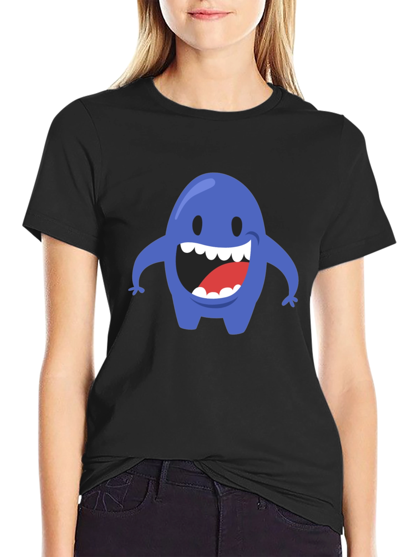 Blue Monster Graphic T-Shirt - Mens Black Tee