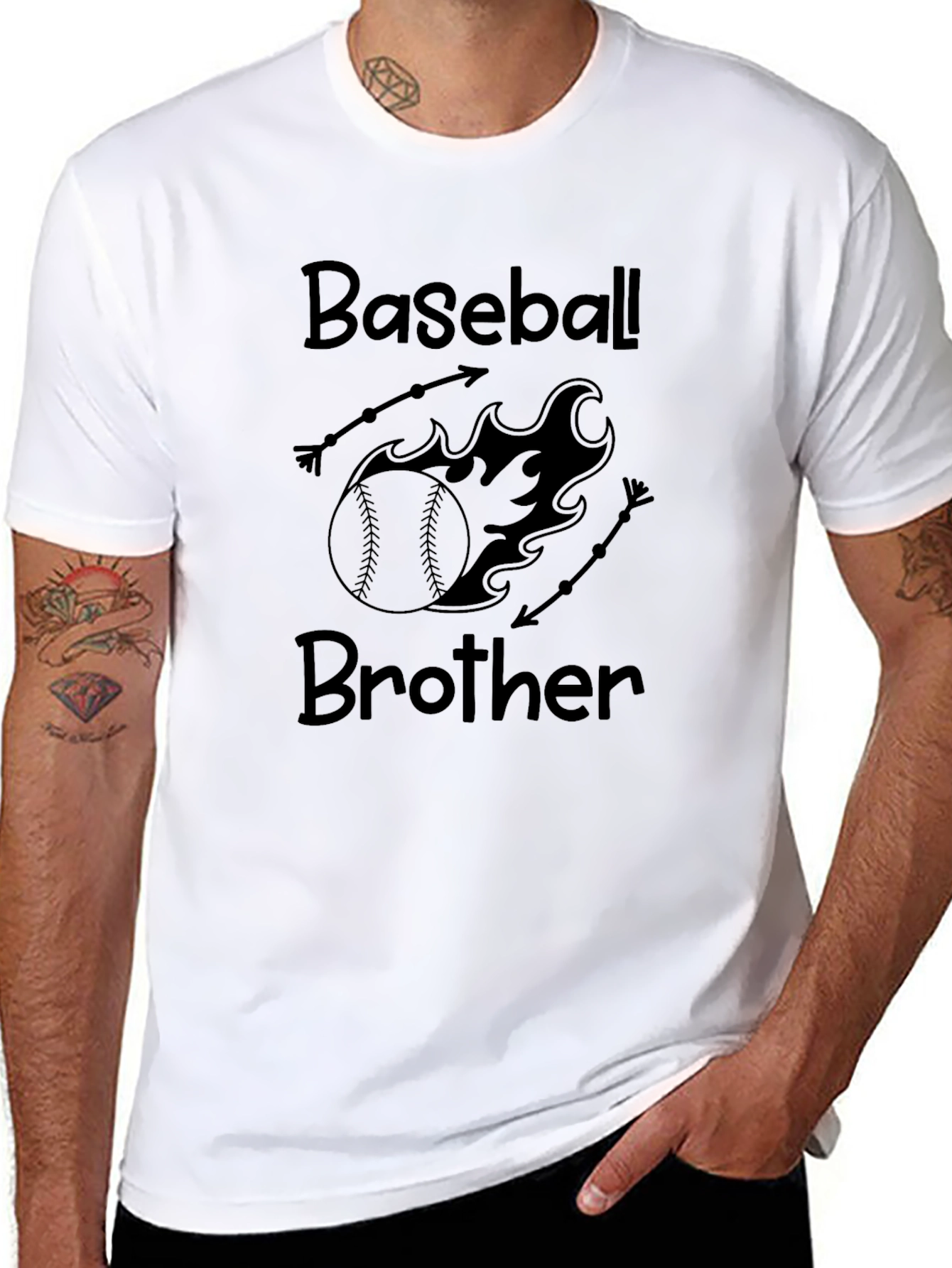Baseball Brother Black Graphic Tee