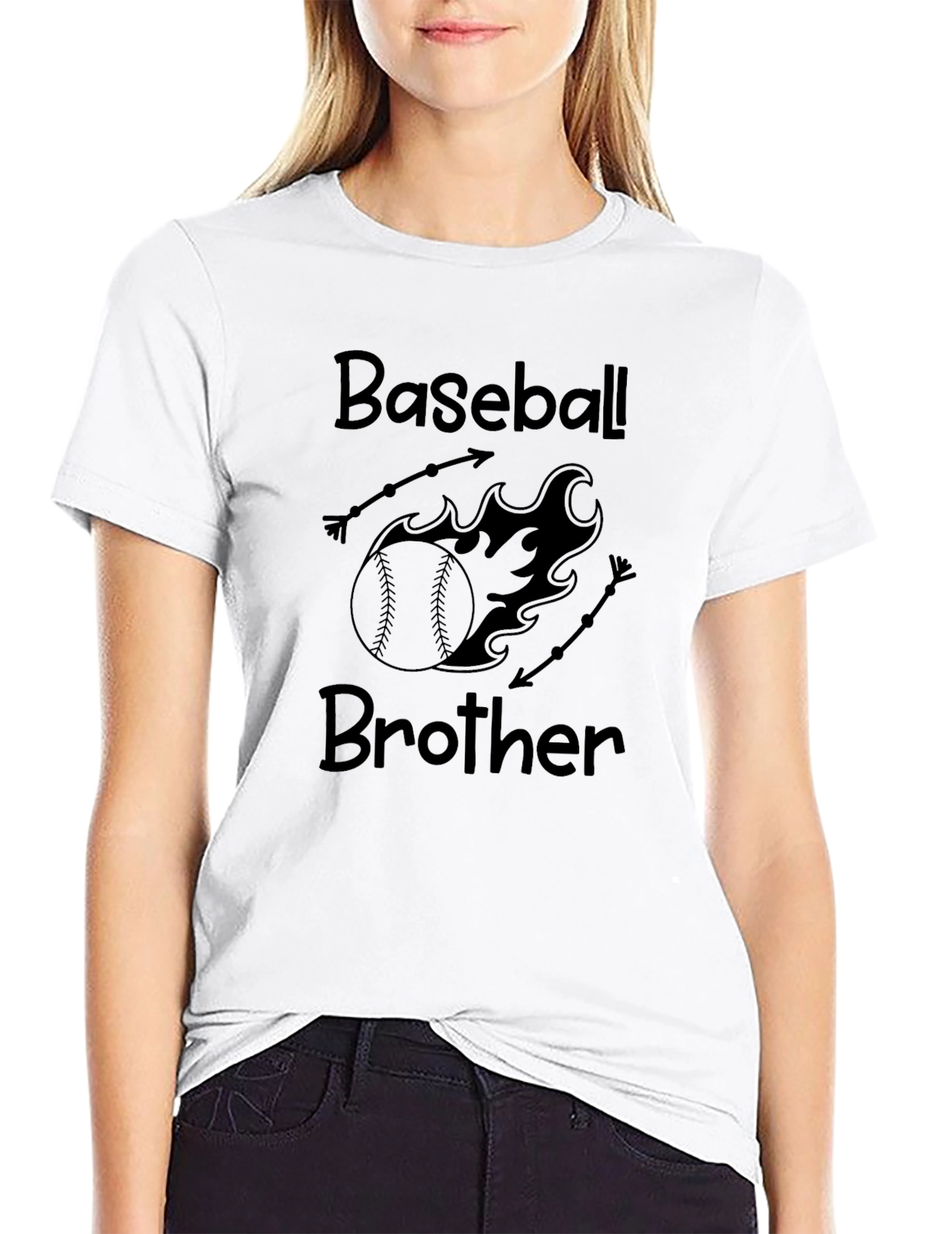 Baseball Brother Black Graphic Tee