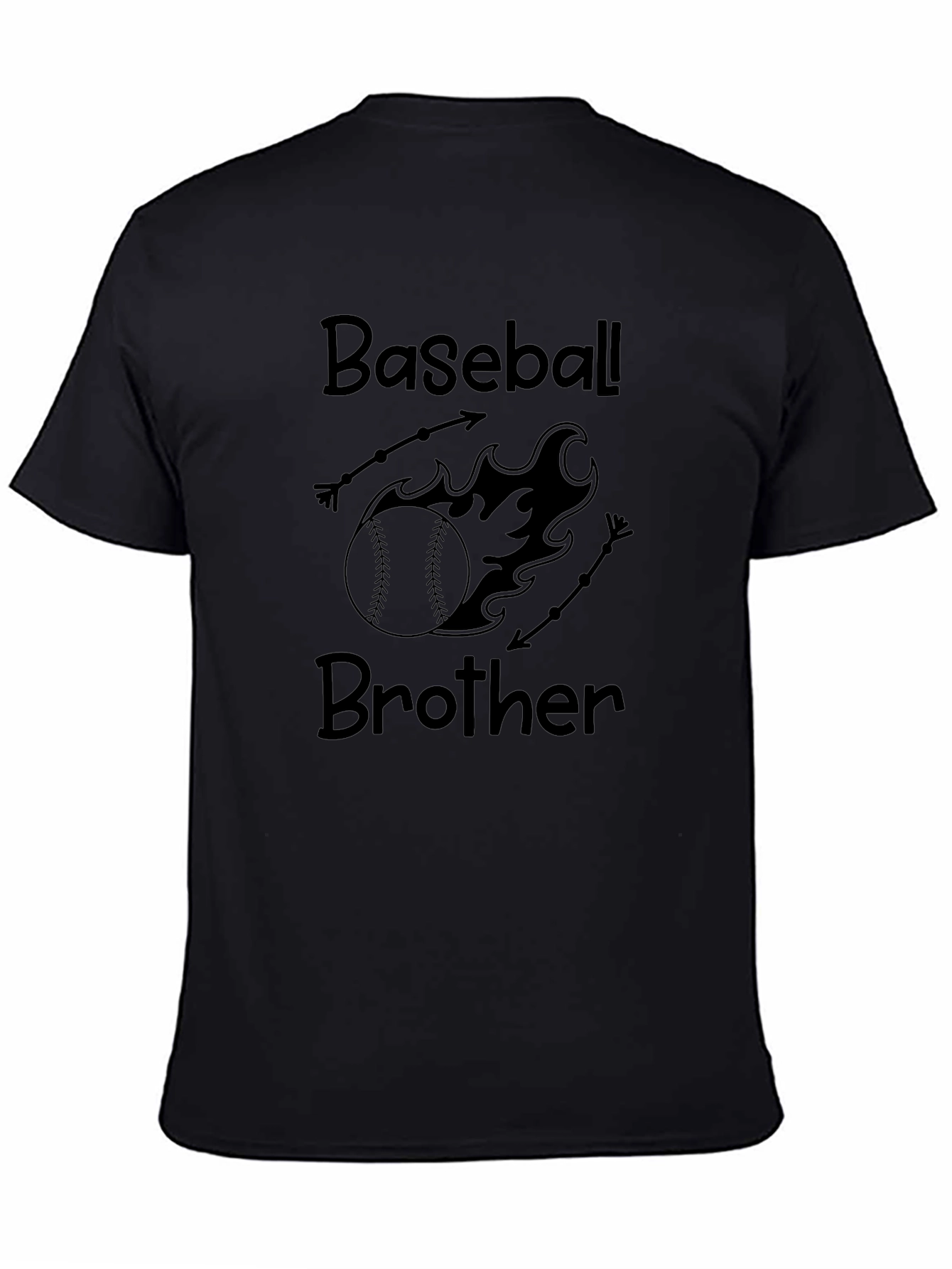 Baseball Brother Black Graphic Tee
