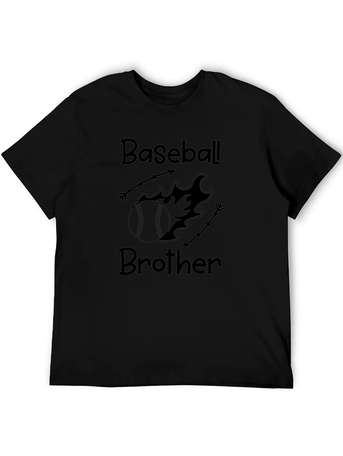 Baseball Brother Black Graphic Tee