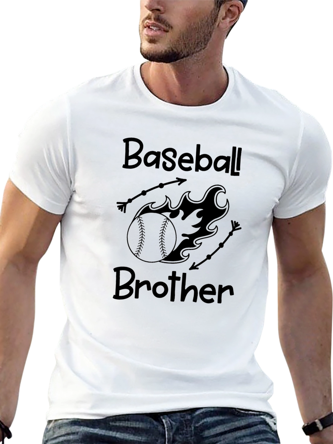 Baseball Brother Black Graphic Tee