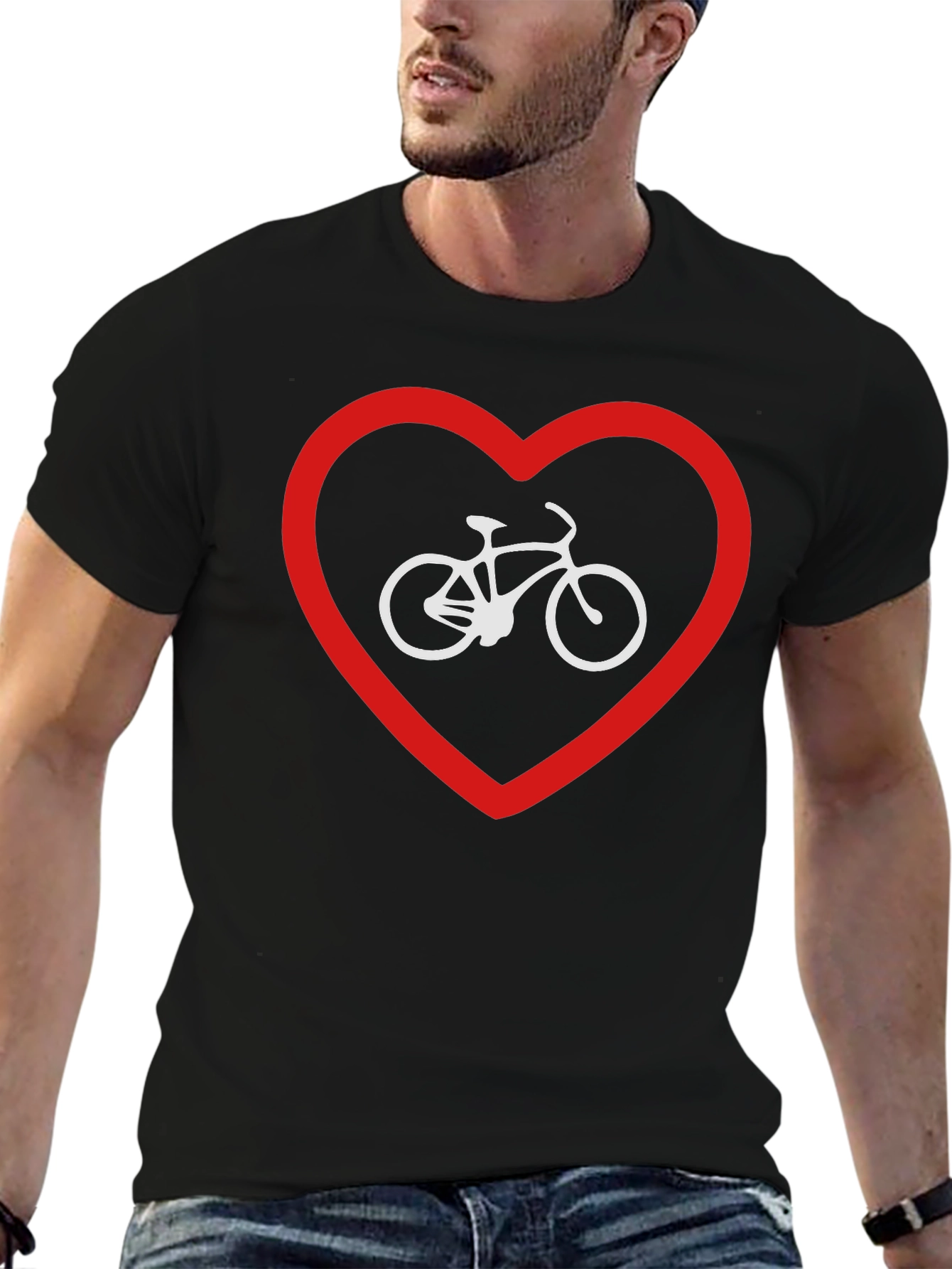 Bike Love Graphic Tee - Black Cotton Blend