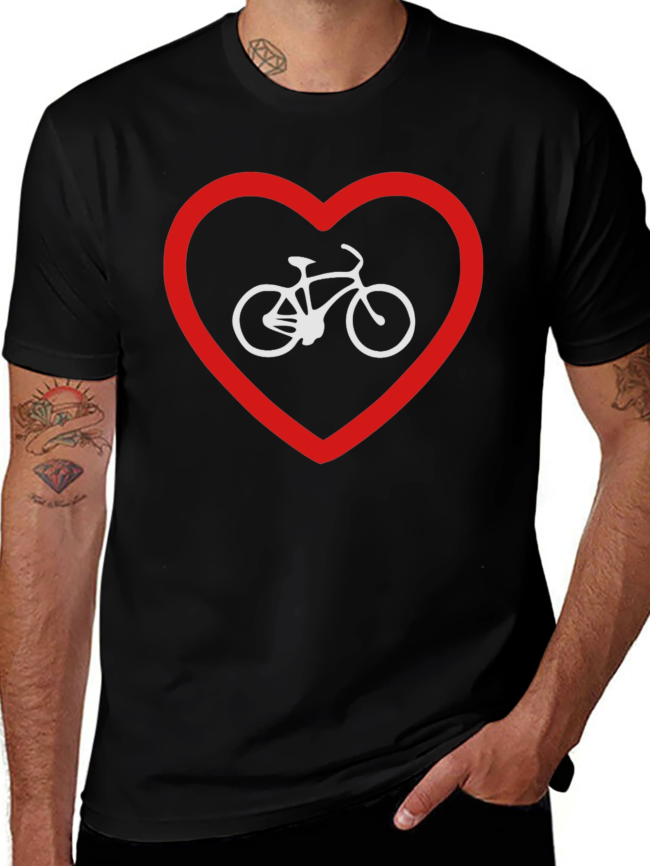 Bike Love Graphic Tee - Black Cotton Blend