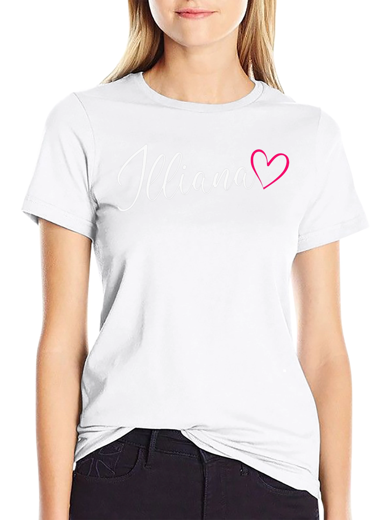 Illiana Heart Graphic Black Tee Shirt