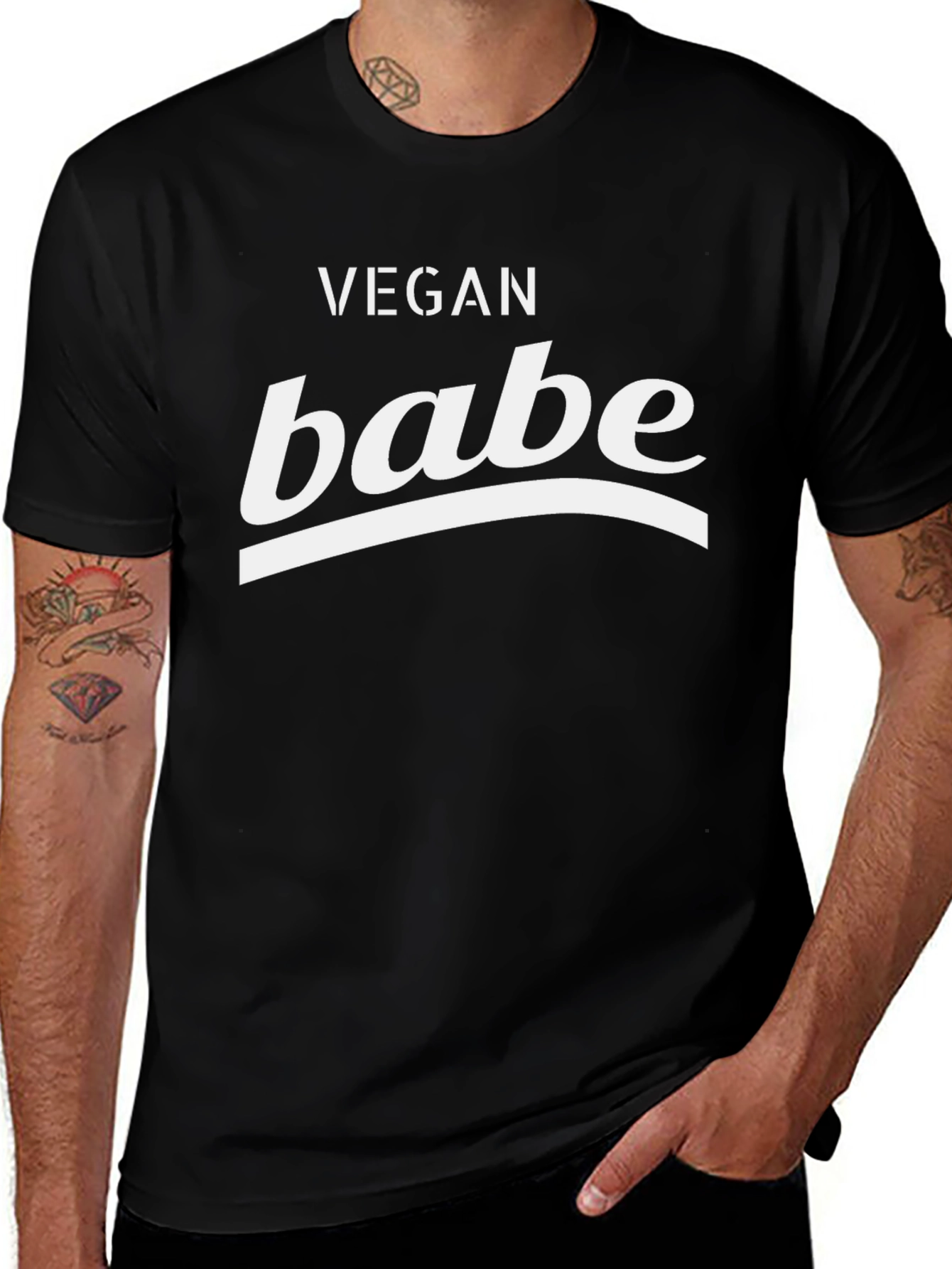 Vegan Babe Tee - Black Graphic T-Shirt