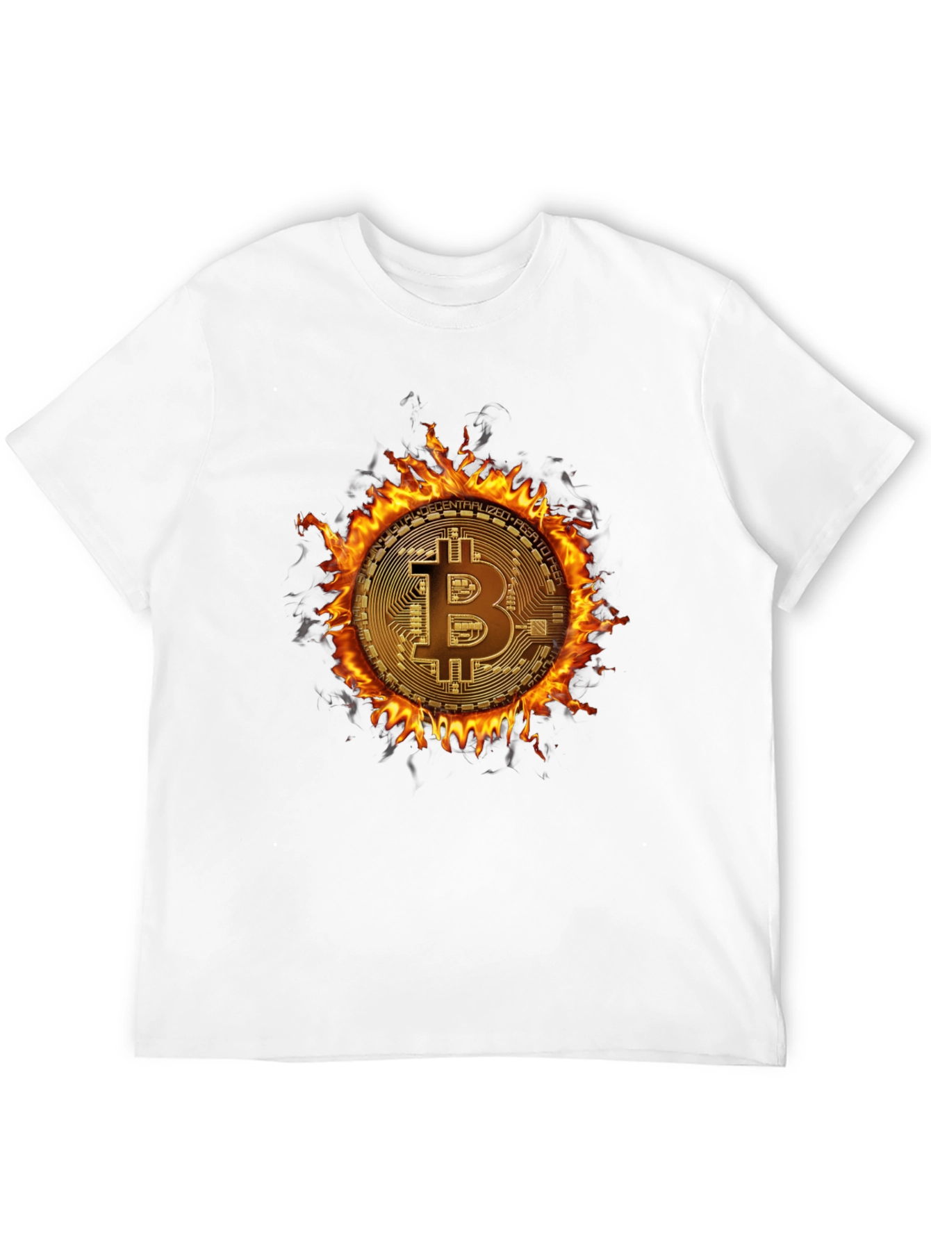 Bitcoin Flame Graphic T-Shirt - Crypto Currency Tee