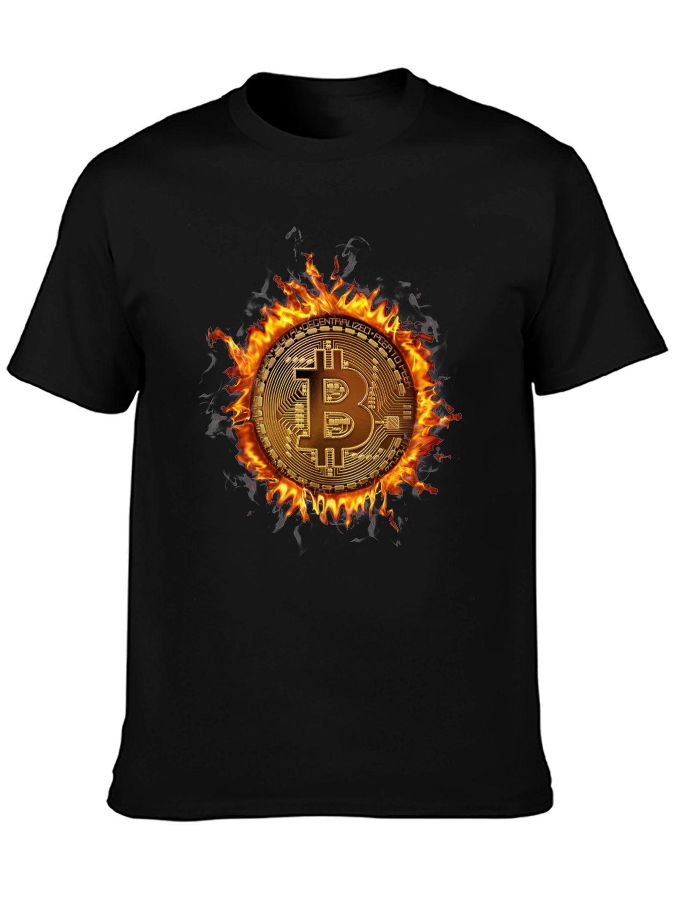 Bitcoin Flame Graphic T-Shirt - Crypto Currency Tee