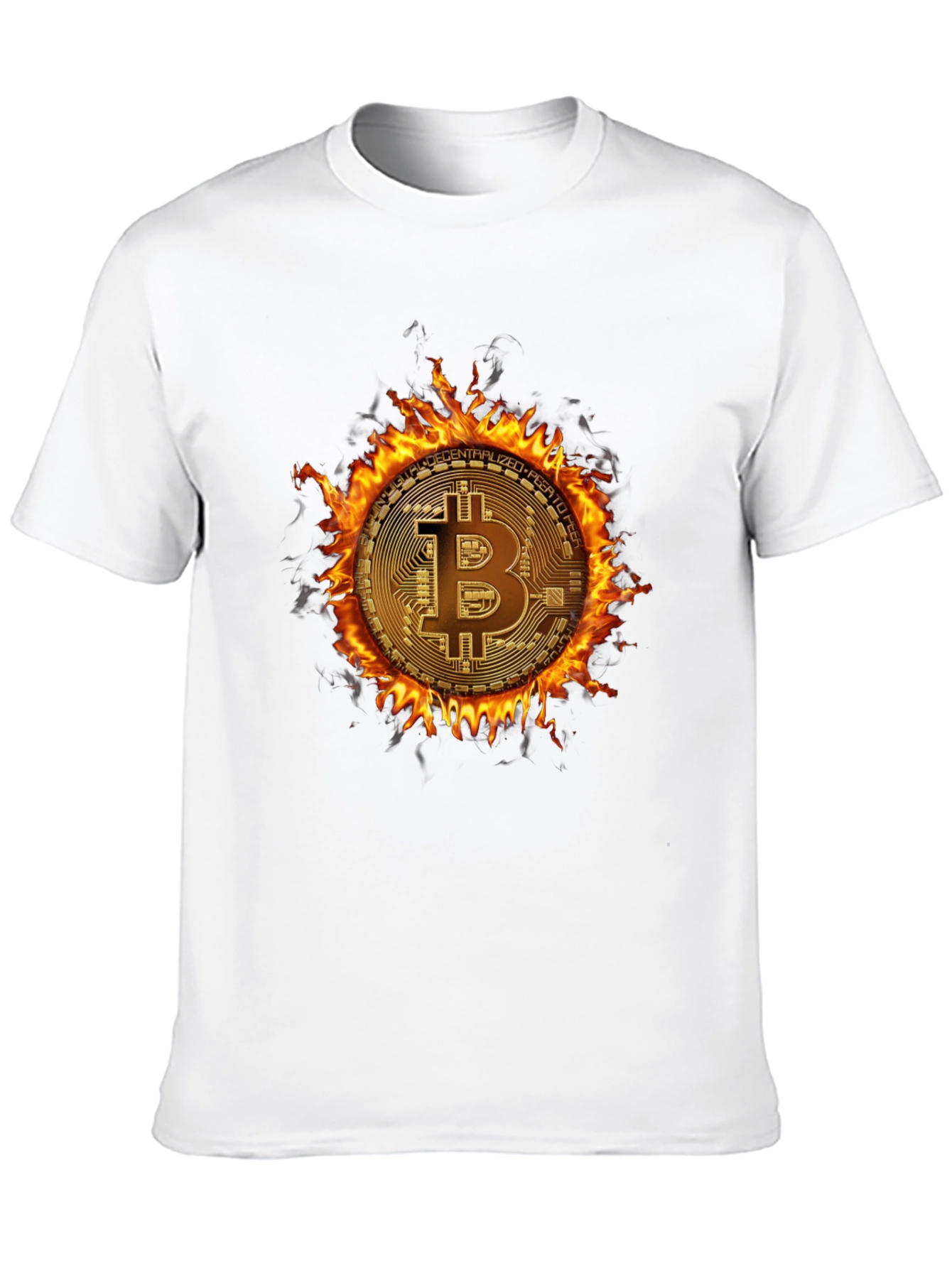 Bitcoin Flame Graphic T-Shirt - Crypto Currency Tee