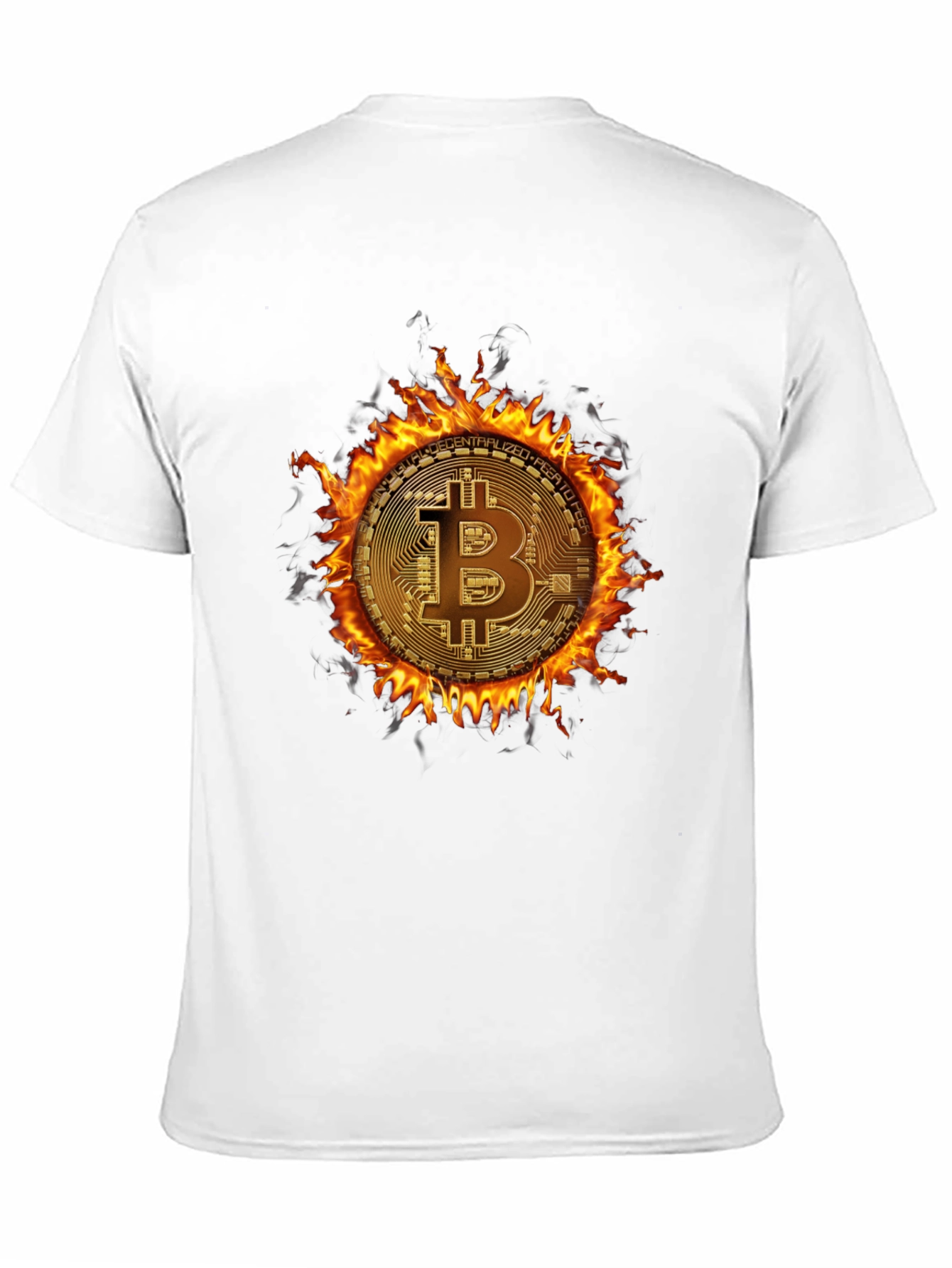 Bitcoin Flame Graphic T-Shirt - Crypto Currency Tee