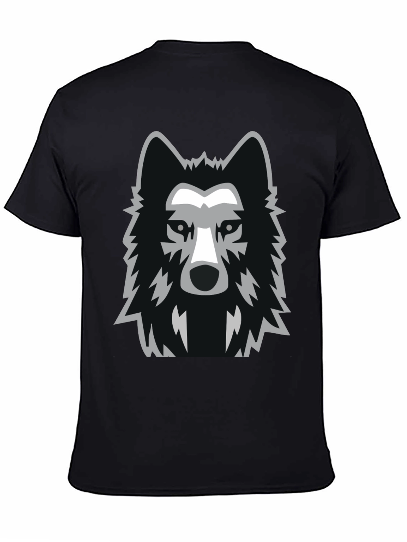 Cool Wolf Graphic Tee - Black Cotton T-Shirt