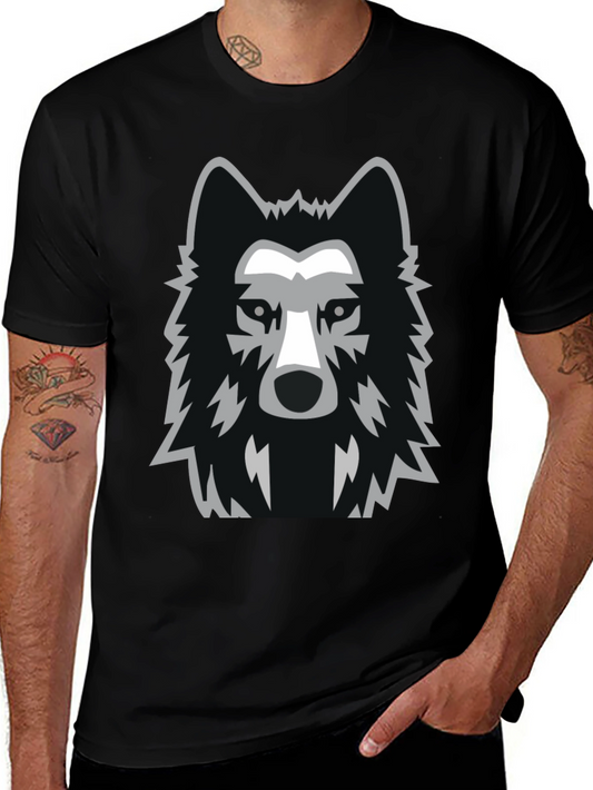 Cool Wolf Graphic Tee - Black Cotton T-Shirt