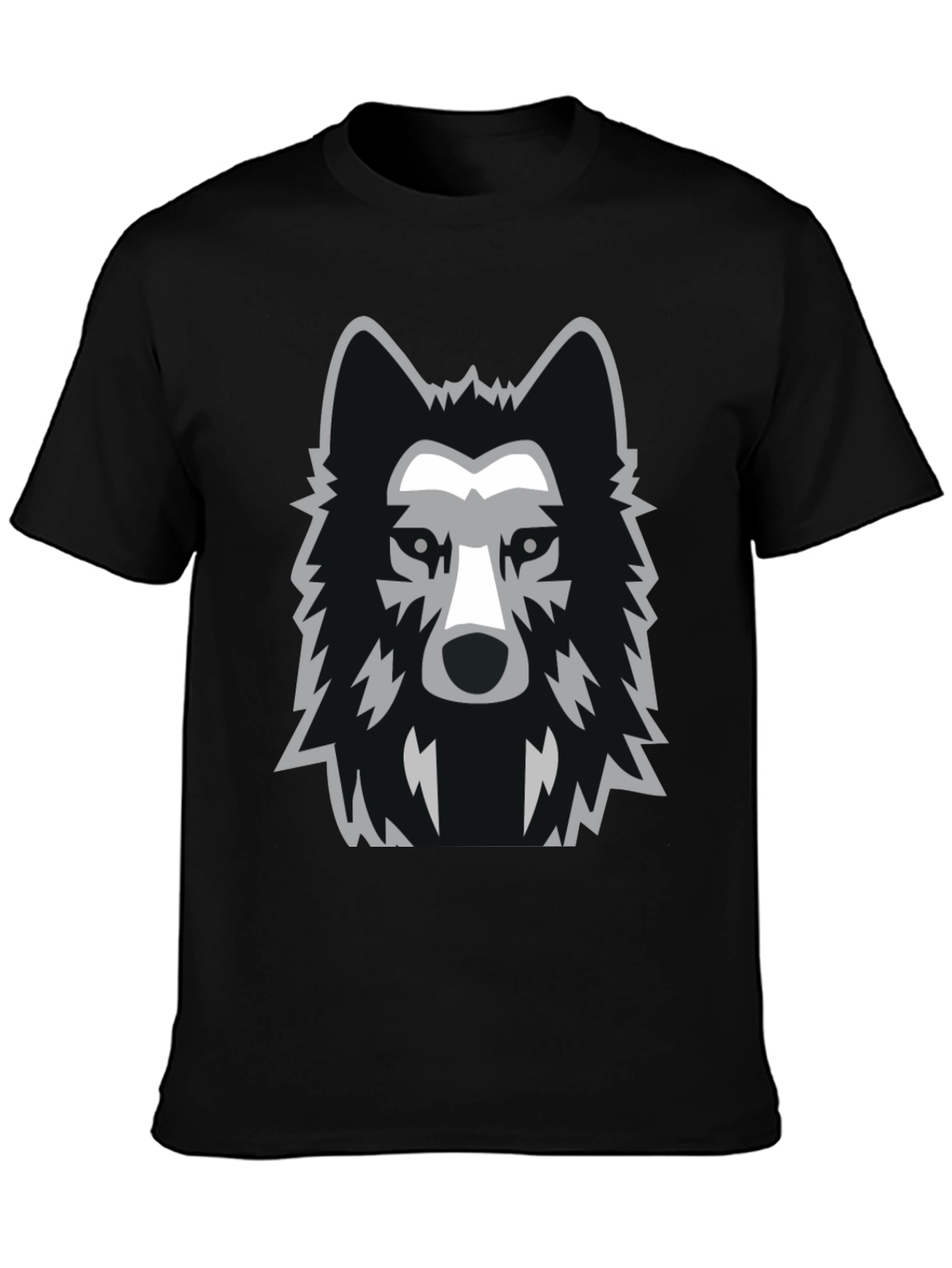 Cool Wolf Graphic Tee - Black Cotton T-Shirt
