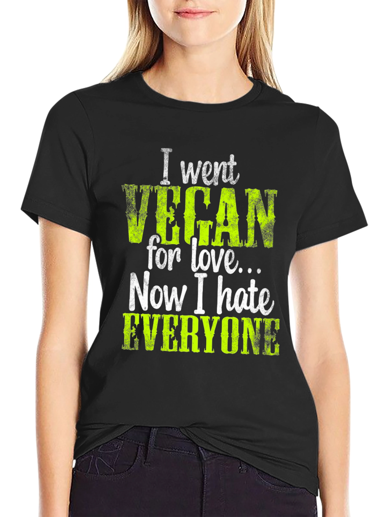 Vegan Hate Everyone Graphic T-Shirt