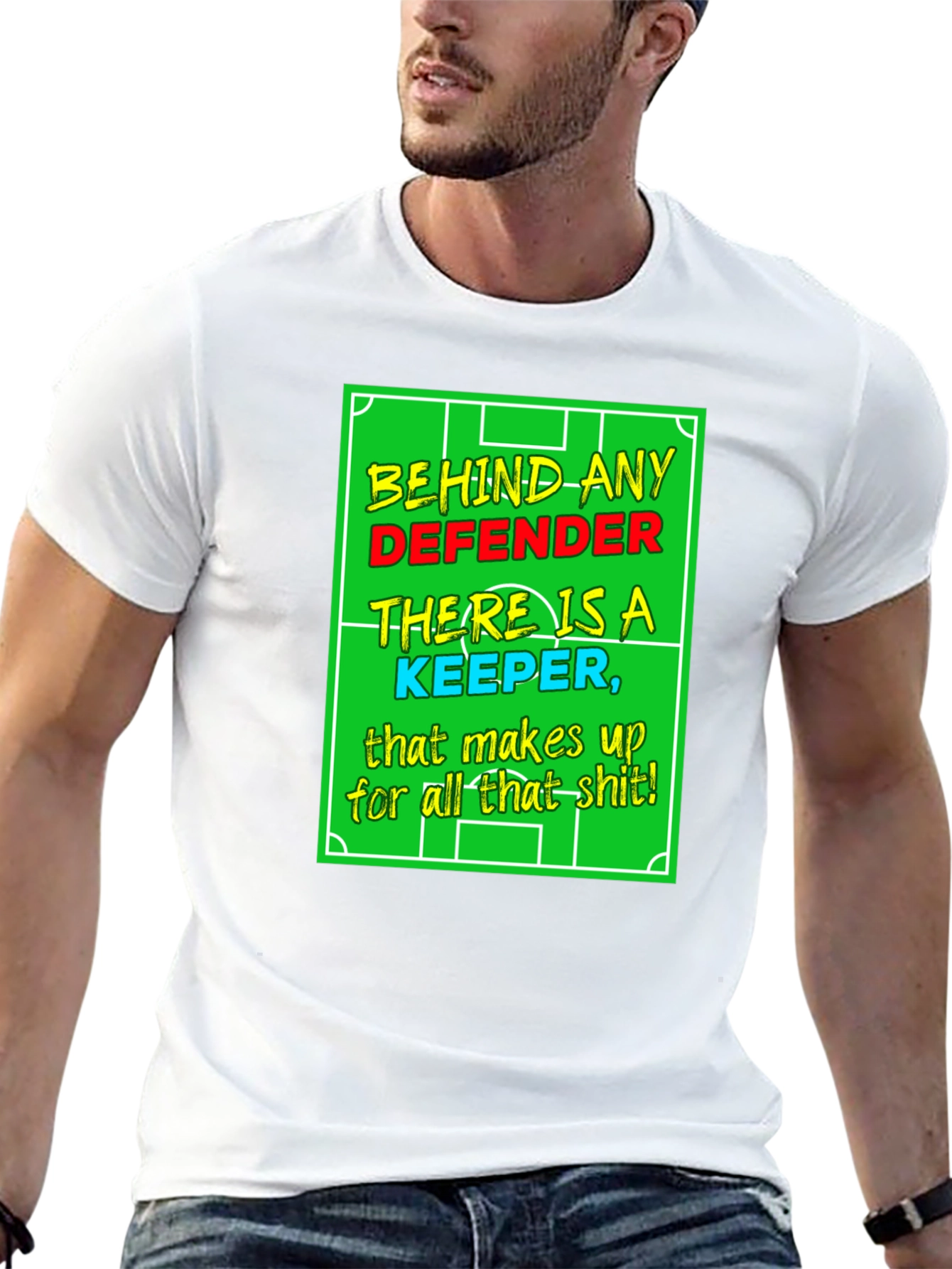 Funny Soccer Keeper T-Shirt - Defender Support!