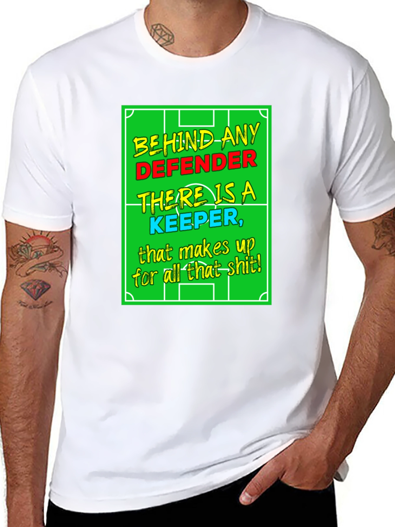 Funny Soccer Keeper T-Shirt - Defender Support!