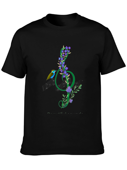 Floral Treble Clef T-Shirt - Music Lover Gift