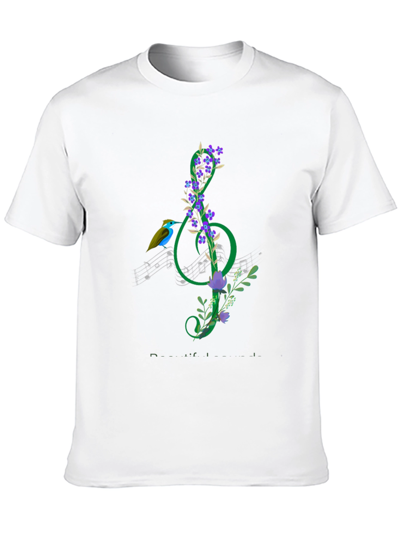 Floral Treble Clef T-Shirt - Music Lover Gift