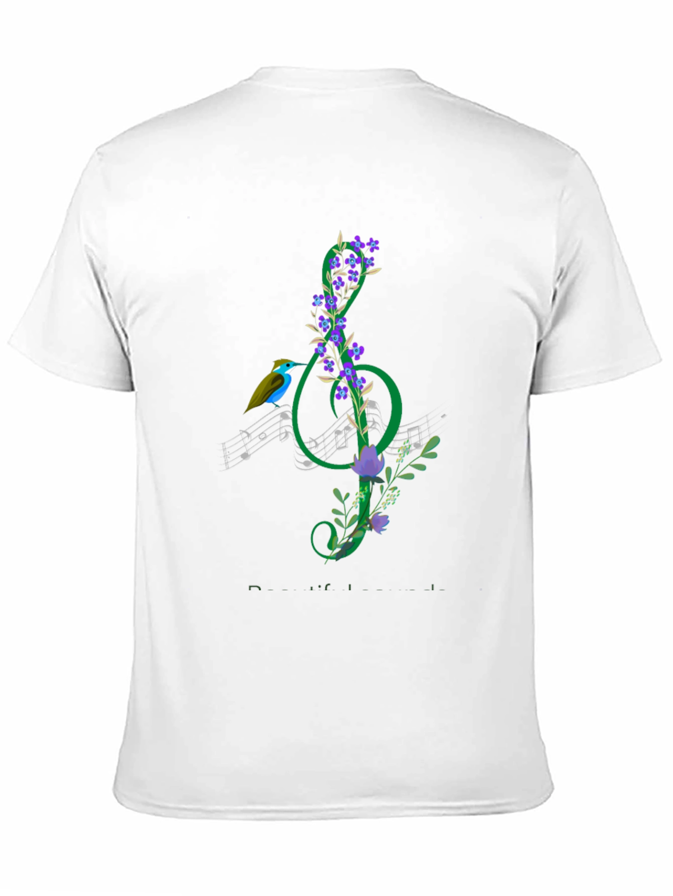 Floral Treble Clef T-Shirt - Music Lover Gift