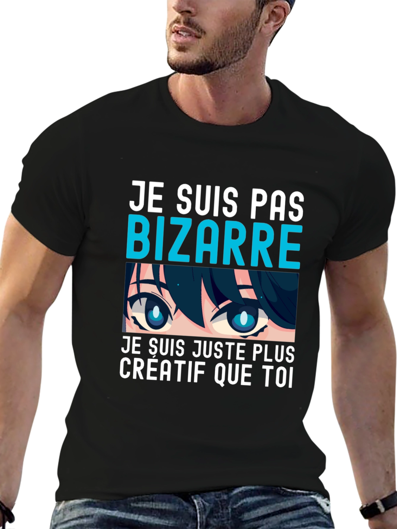 Creative Anime Eyes Graphic T-Shirt - Unique Tee