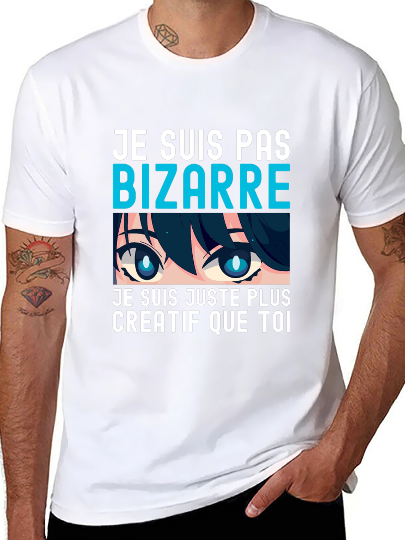 Creative Anime Eyes Graphic T-Shirt - Unique Tee