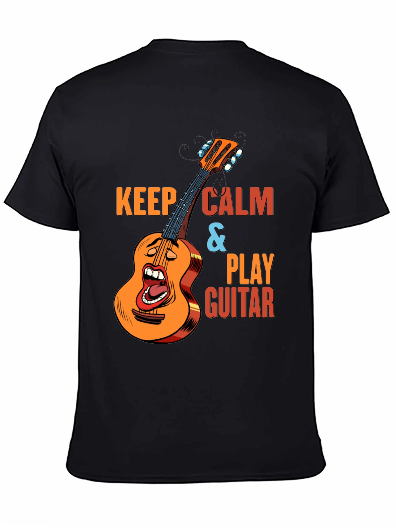 Keep Calm & Play Guitar Black T-Shirt