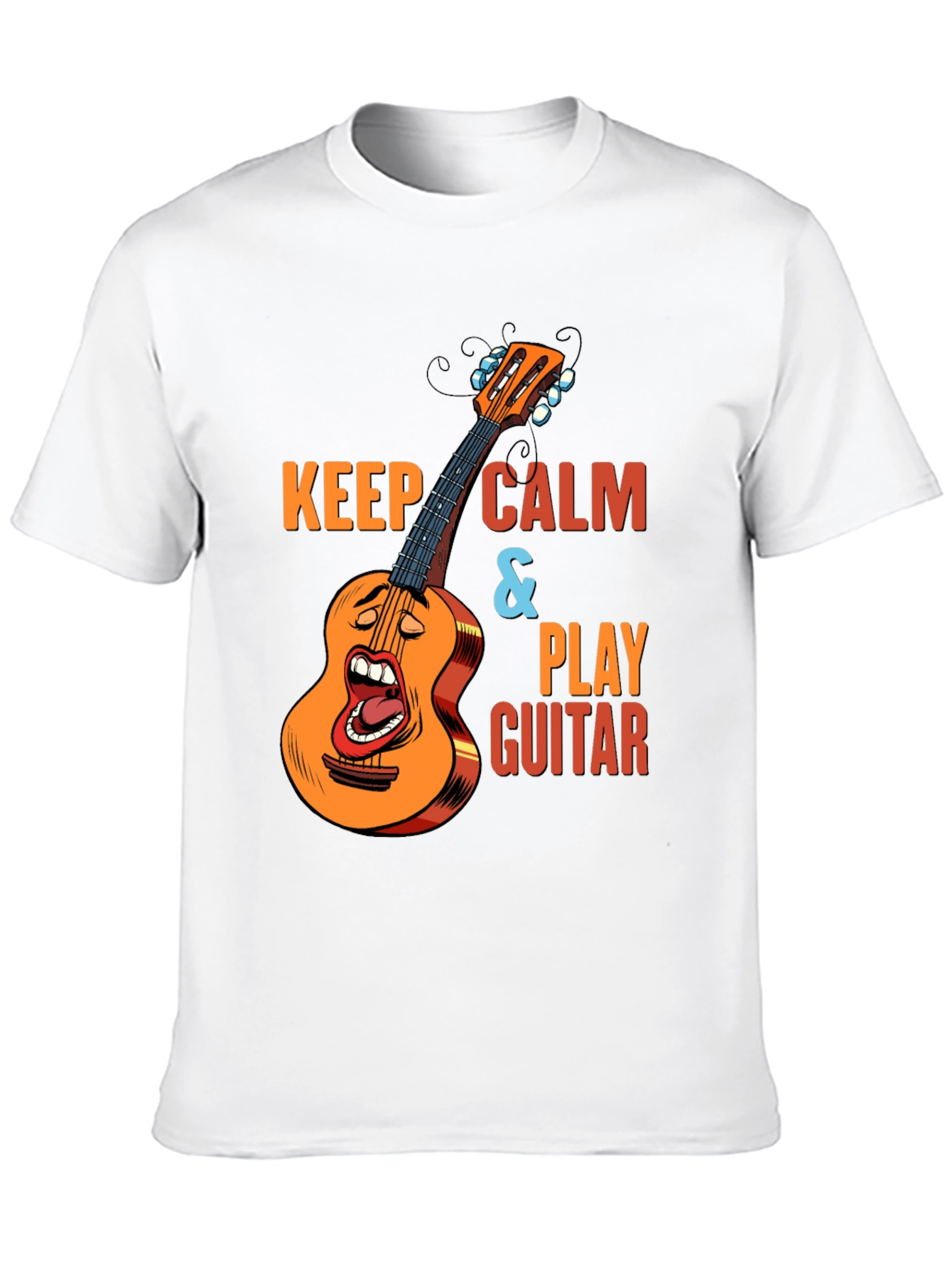 Keep Calm & Play Guitar Black T-Shirt
