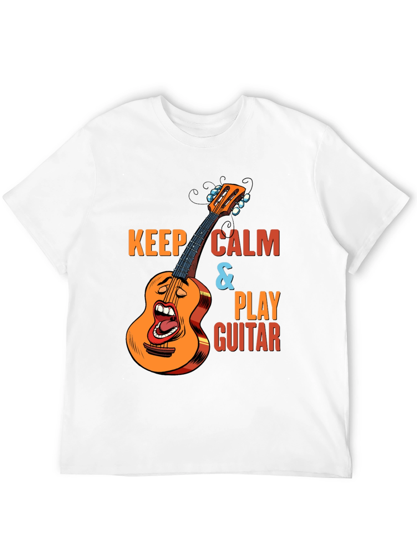 Keep Calm & Play Guitar Black T-Shirt