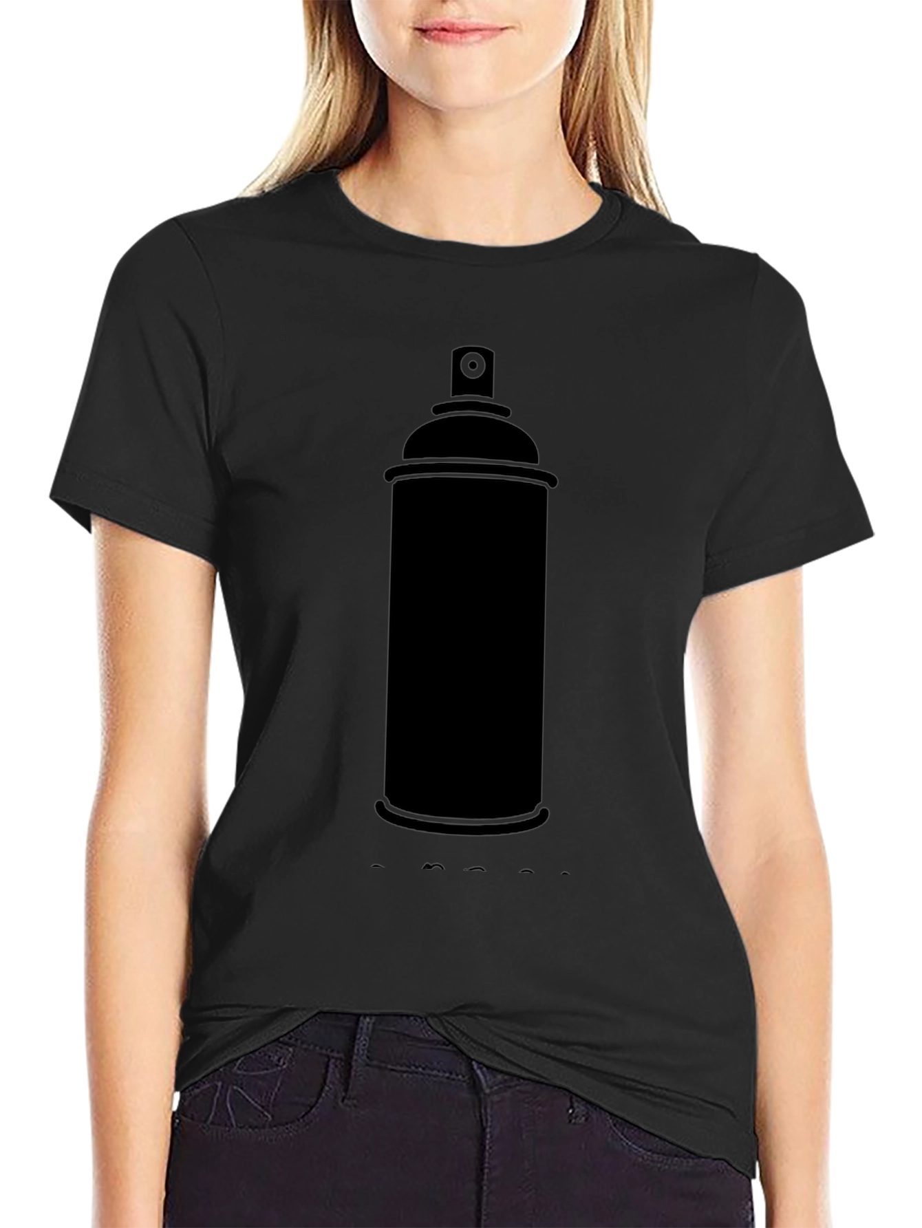 Spray Paint Graphic Black T-Shirt