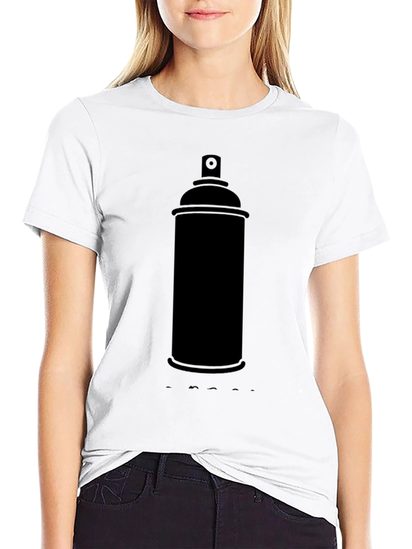 Spray Paint Graphic Black T-Shirt