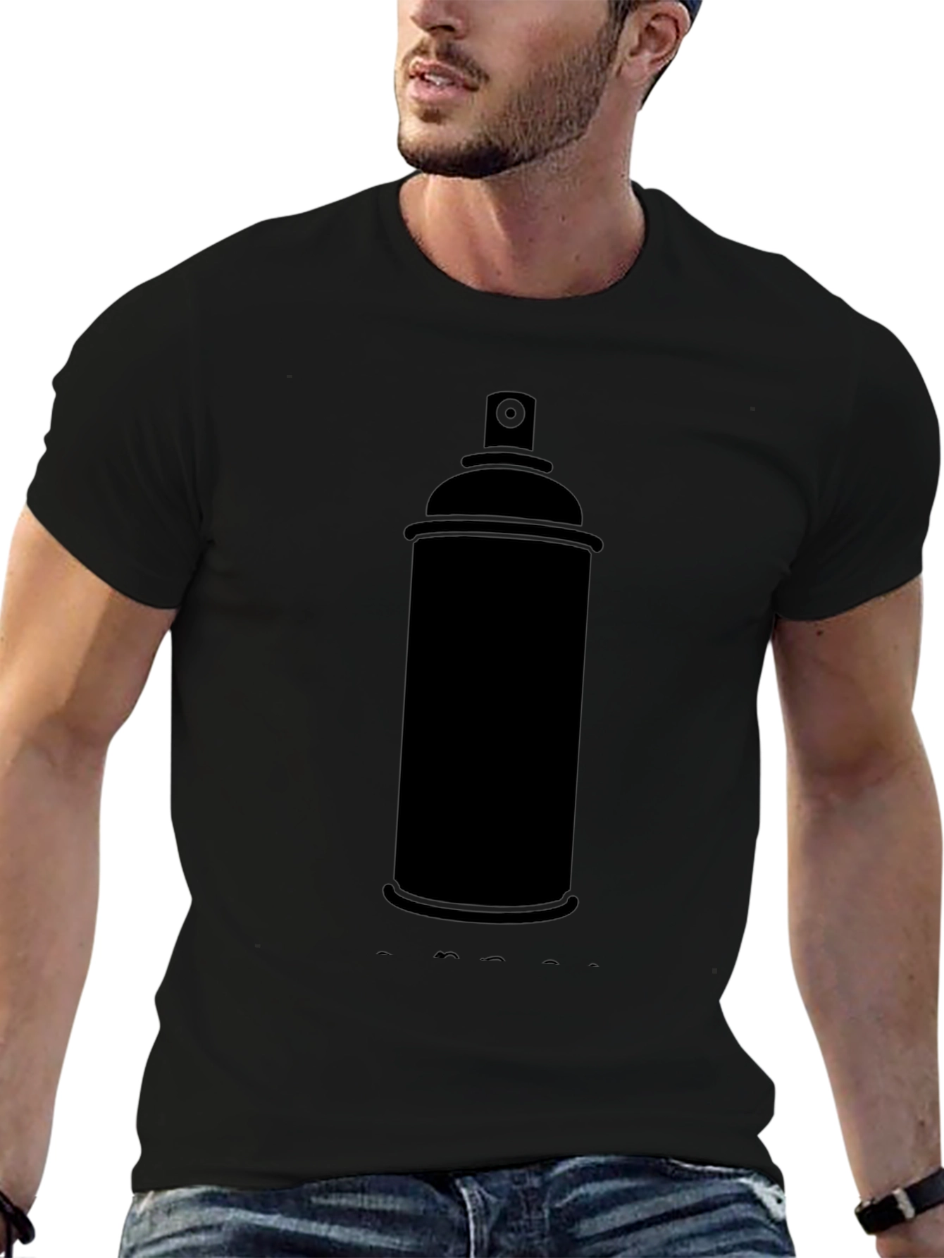 Spray Paint Graphic Black T-Shirt