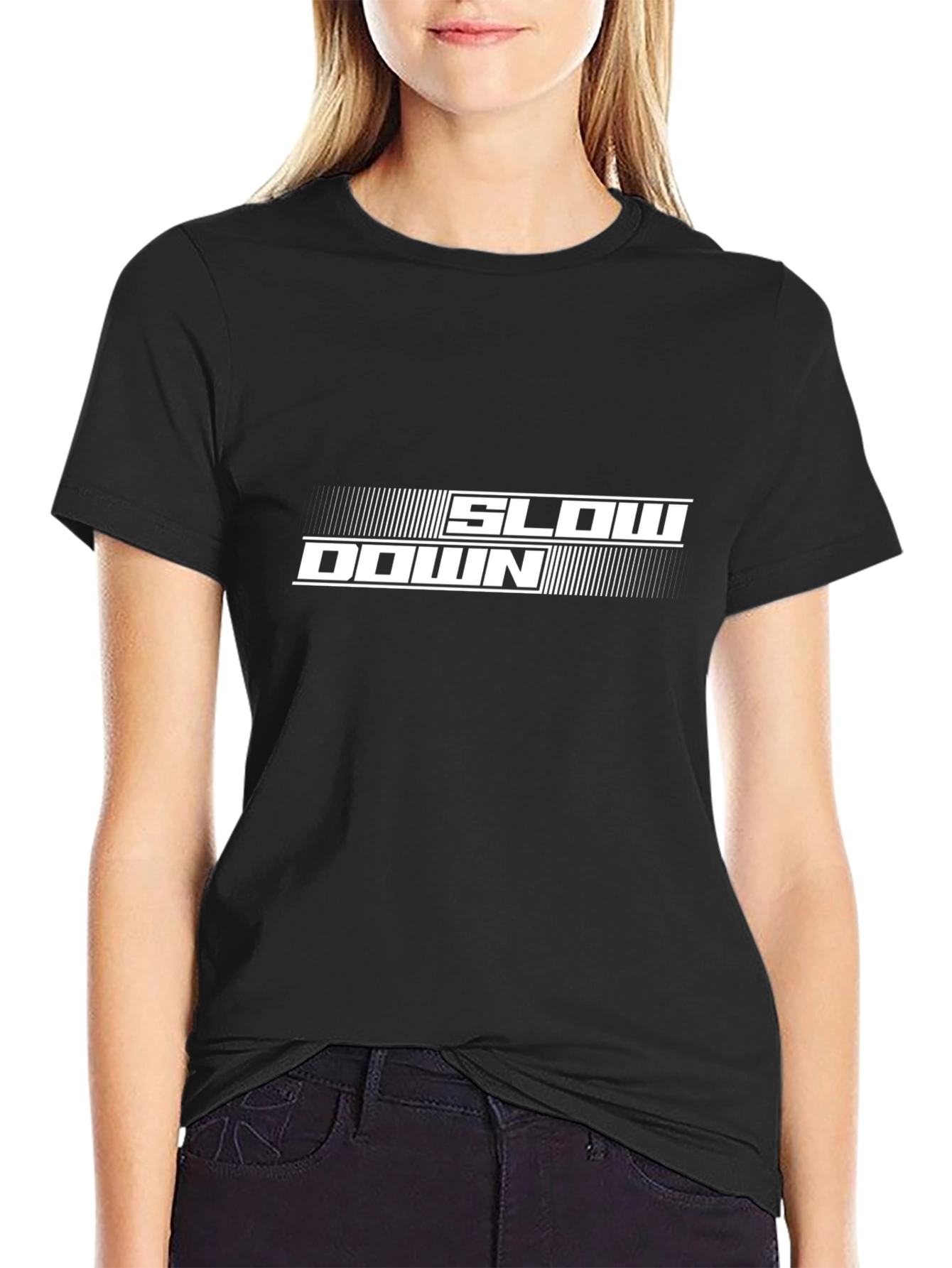 Slow Down Graphic Tee - Casual Black T-Shirt