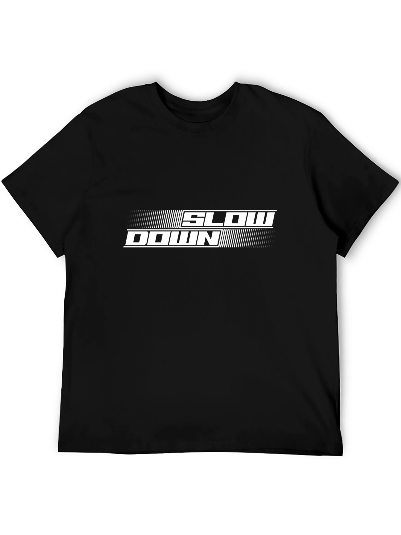 Slow Down Graphic Tee - Casual Black T-Shirt