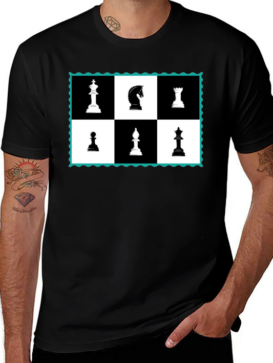 Chess Piece Graphic Black T-Shirt