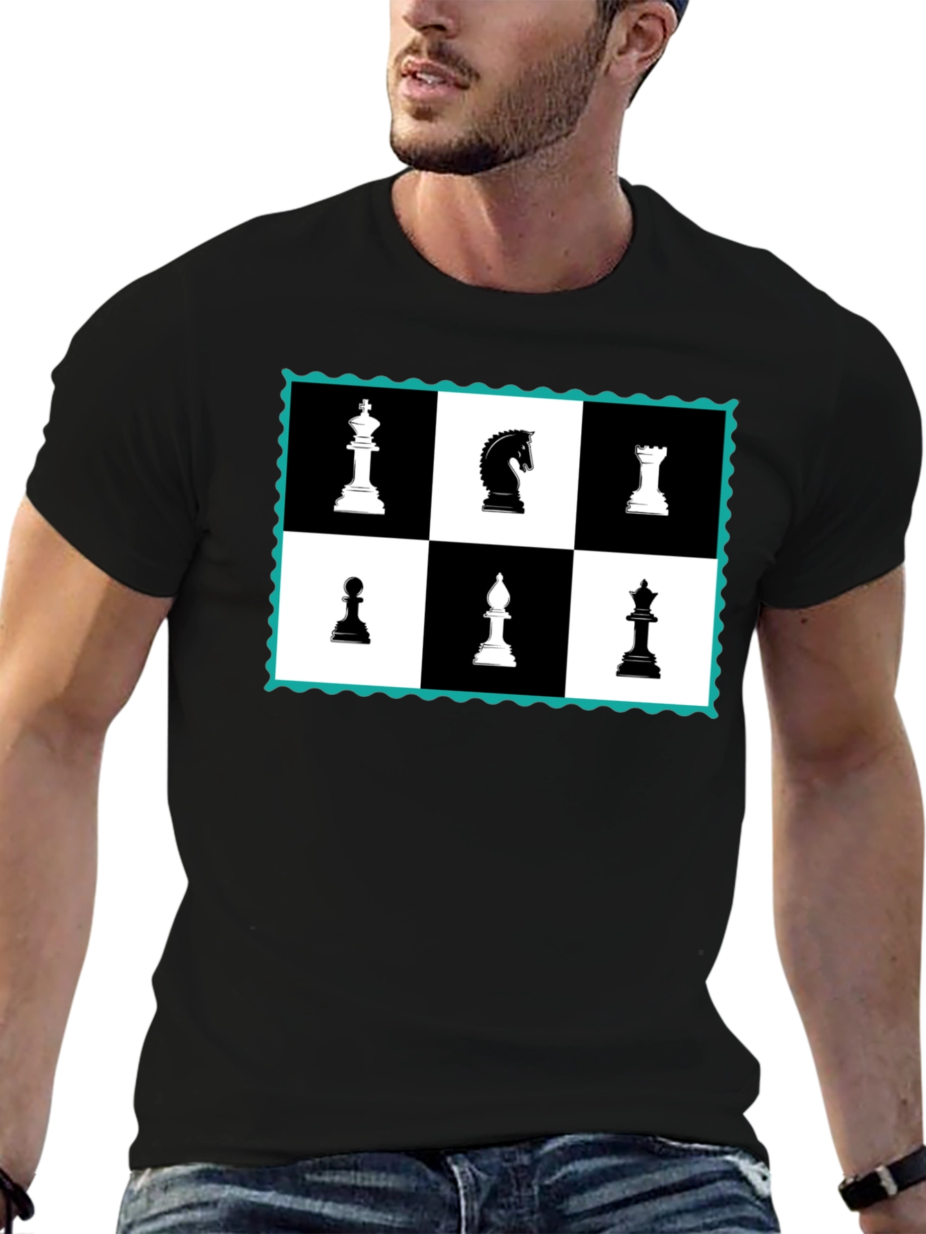 Chess Piece Graphic Black T-Shirt