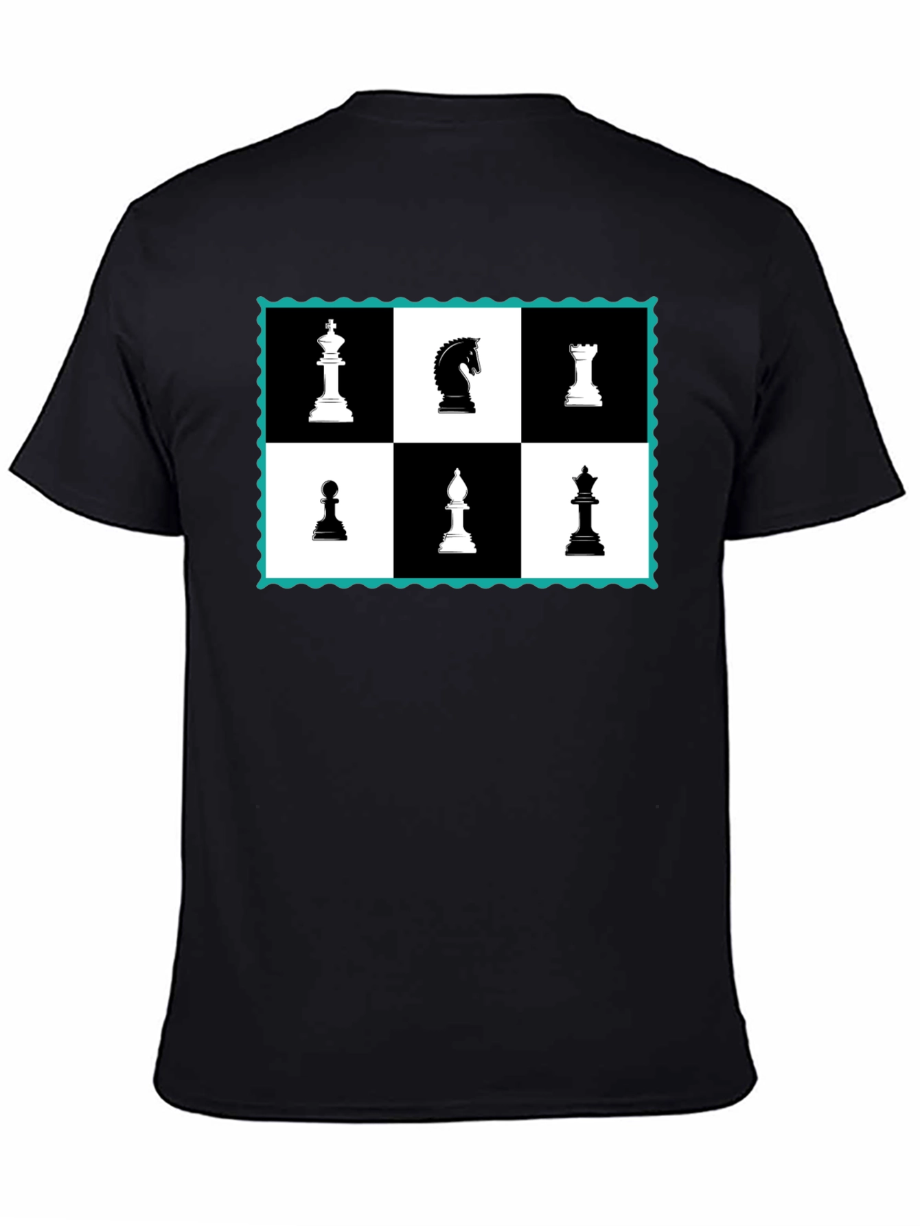 Chess Piece Graphic Black T-Shirt
