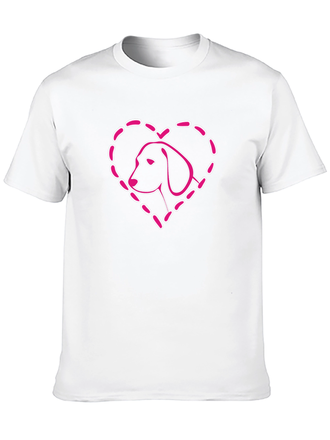 Dog Heart T-Shirt - Black Cotton Casual Tee
