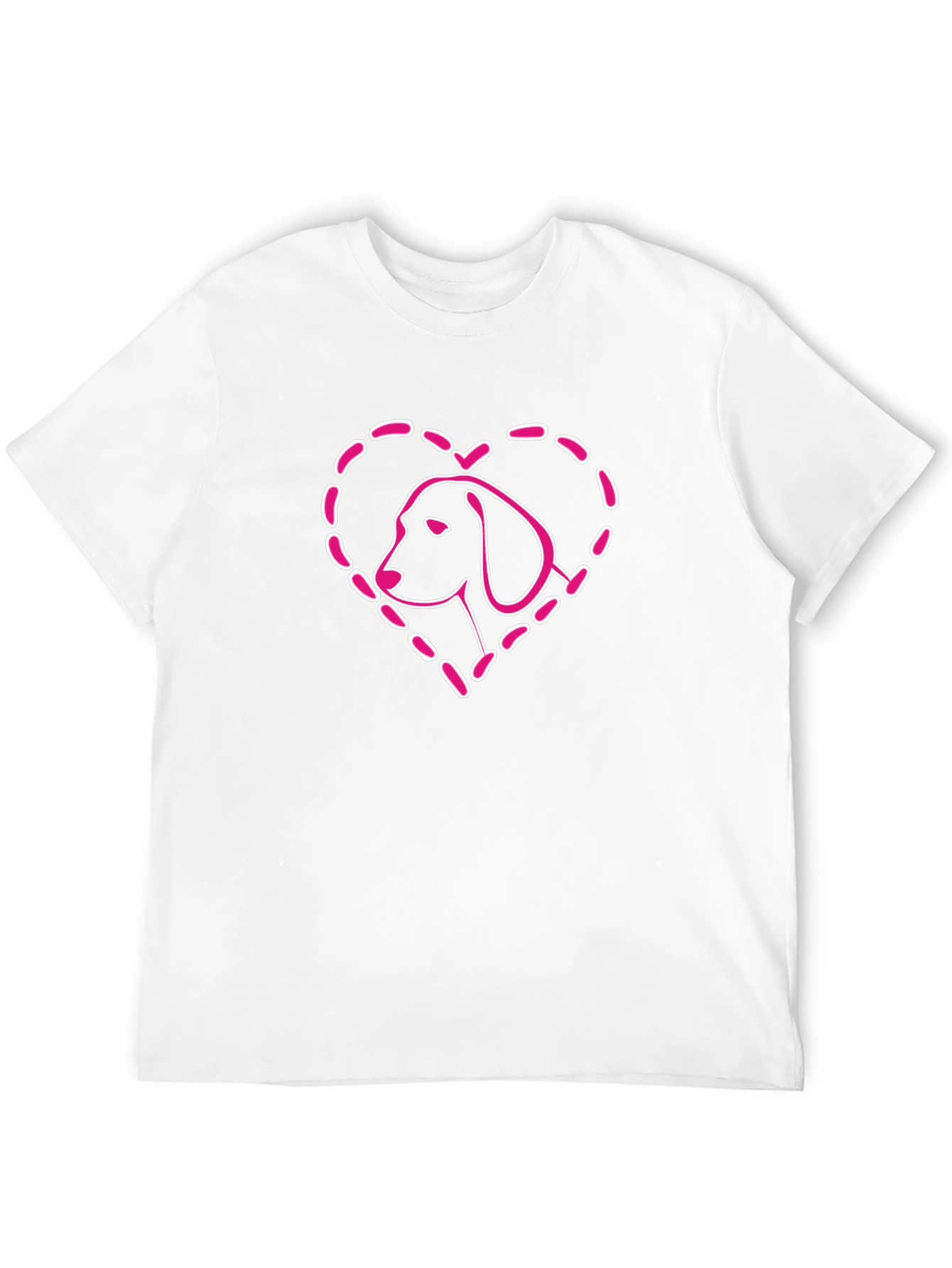 Dog Heart T-Shirt - Black Cotton Casual Tee