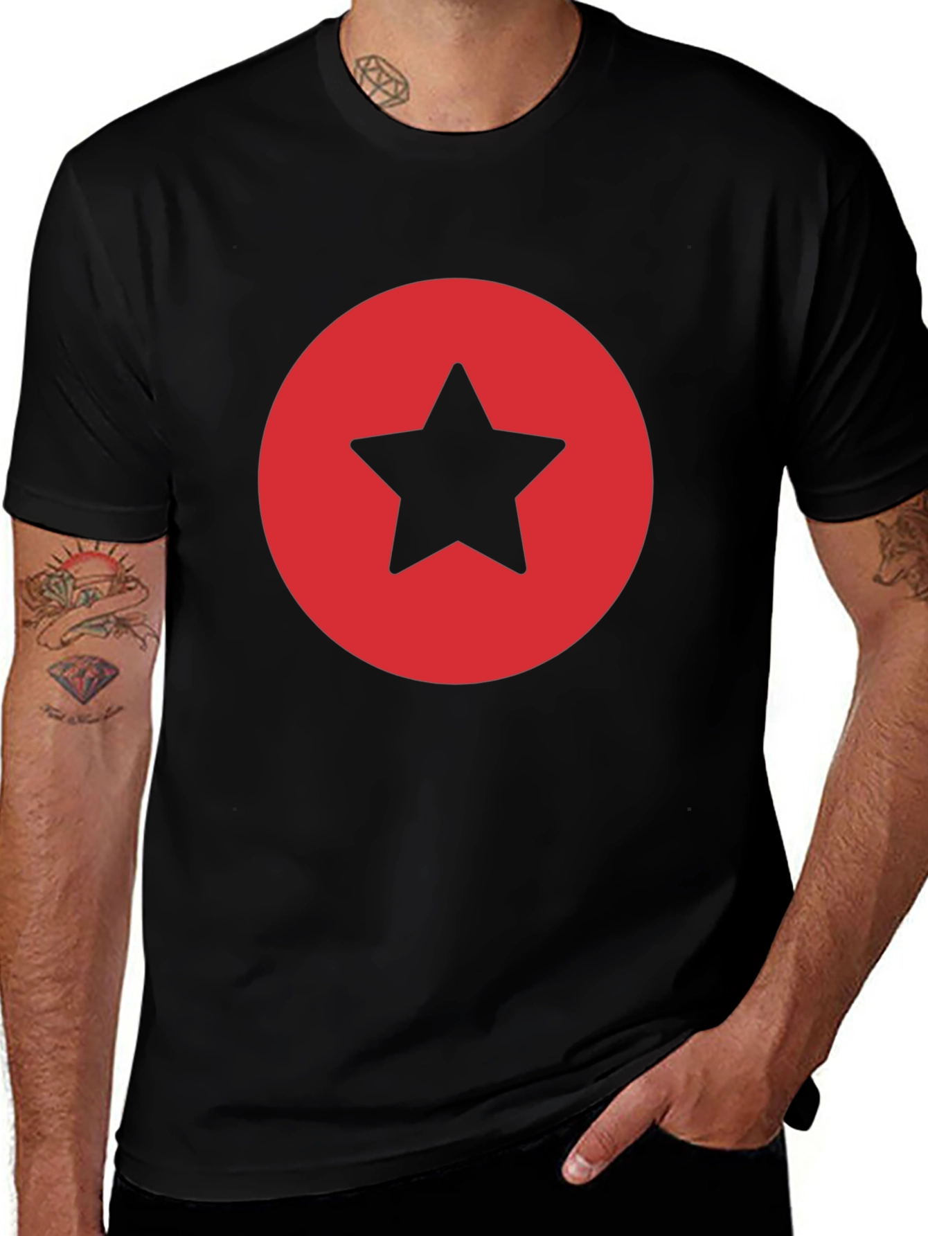 Star Circle Graphic Tee - Classic Black