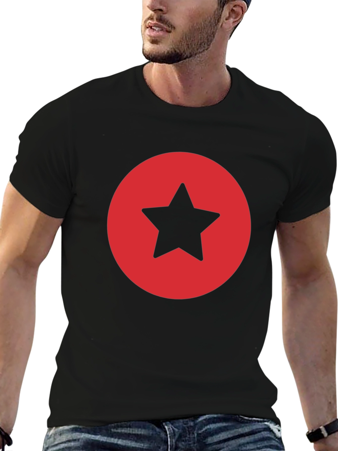 Star Circle Graphic Tee - Classic Black