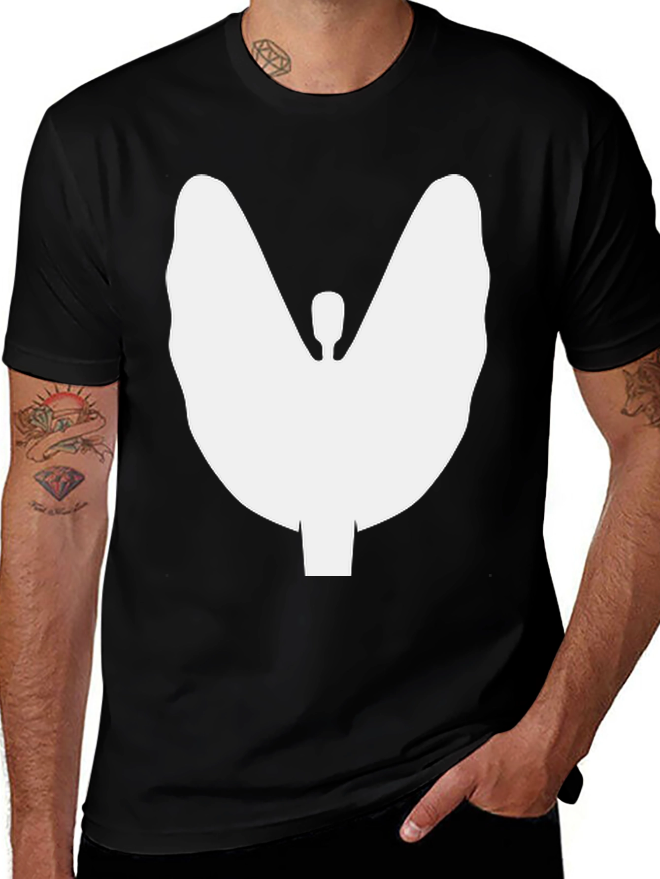 Thyroid Silhouette Graphic T-Shirt - Black