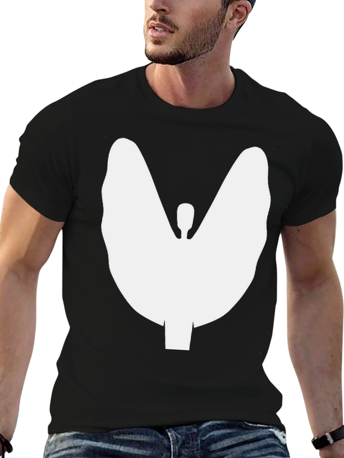 Thyroid Silhouette Graphic T-Shirt - Black