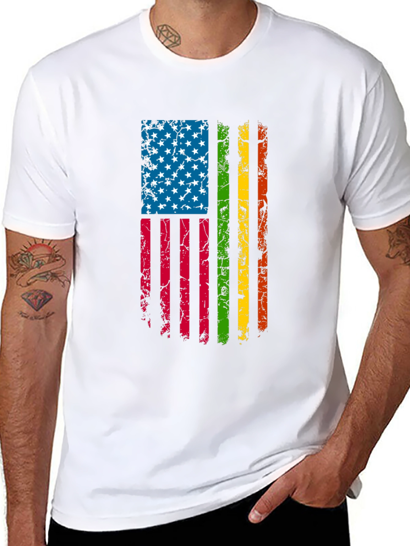 Distressed USA Flag Pride T-Shirt