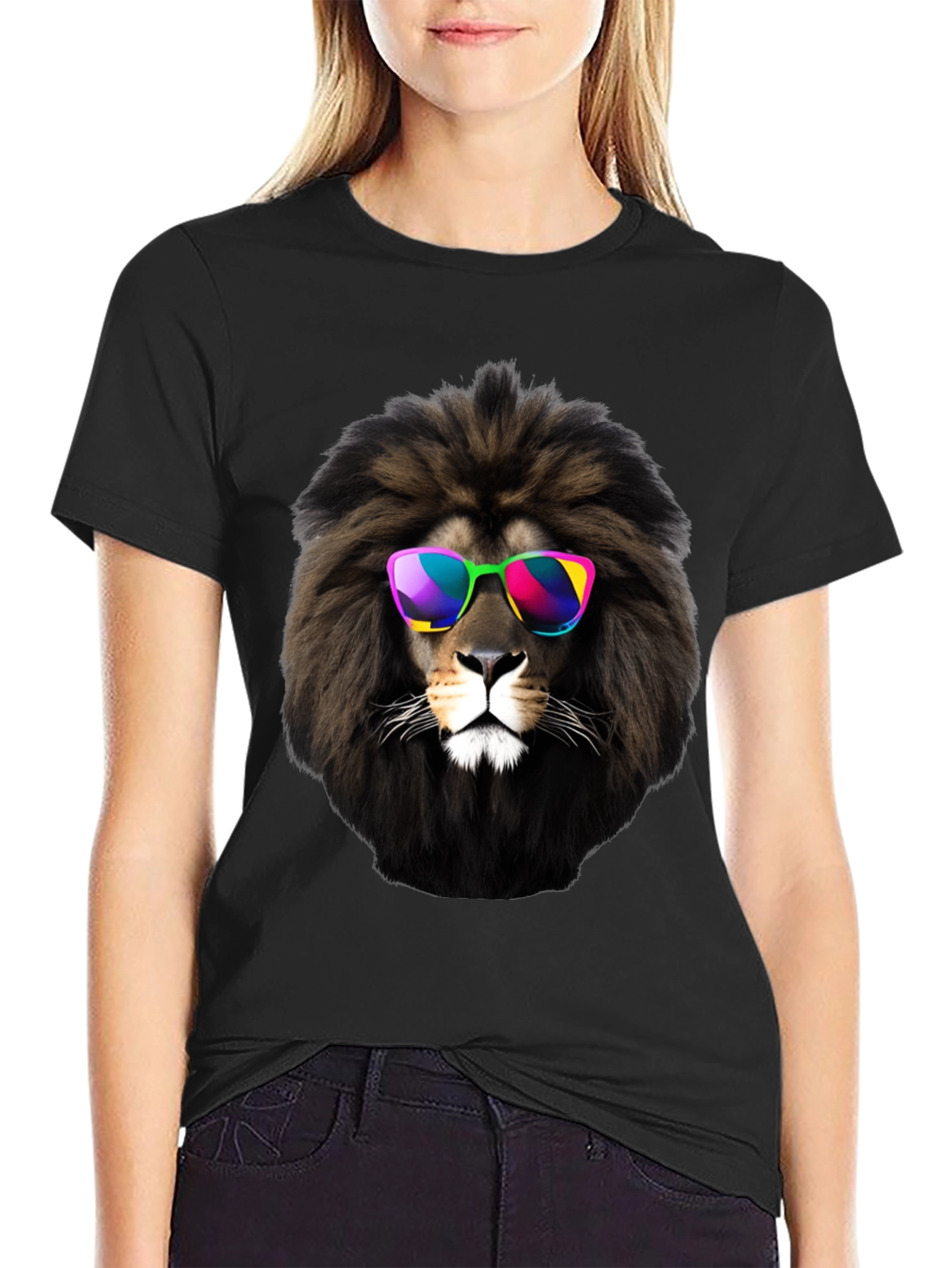 Cool Lion Graphic Tee - Mens Black T-Shirt